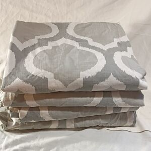 Threshold Gray and White Curtains A Set Of 4. 78in Long,46 Wide When Laying Flat